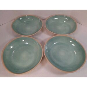Set Of 4 Threshold Coastal‎ Melamine 9.25" Dinner Bowl 36.5 fl oz Teal